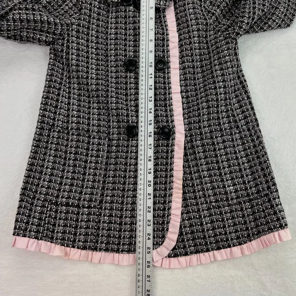 Kate Spade Kids Tweed Jacket Ruffle Trim Double Breasted‎ Dressy Preppy Classic